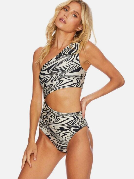 Beach Riot Other - New! Beach Riot Psychedelic Swirl Black Celine One Piece Swimsuit 38742